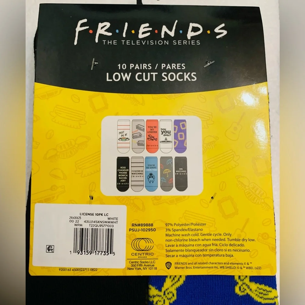 2 Packs of Friends Women's Low-Cut Socks, 10-Pack, Shoe Size 4-10